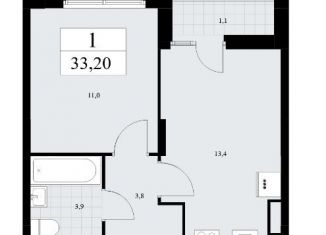 Продажа 2-комнатной квартиры, 33.2 м2, поселение Сосенское, жилой комплекс Дзен-кварталы, 2.2