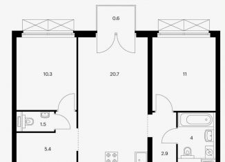 Продажа 2-ком. квартиры, 57 м2, Москва, ЖК Западный Порт, Большая Филёвская улица, 3к4