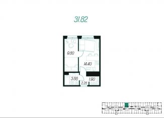 Продаю 1-комнатную квартиру, 31.8 м2, Тульская область