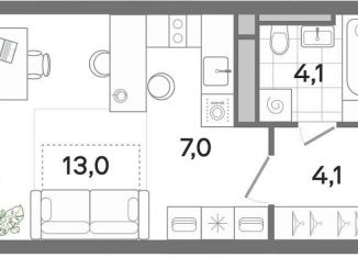 Продажа квартиры студии, 28.2 м2, Московская область, жилой комплекс Джи3 Театральный, к1
