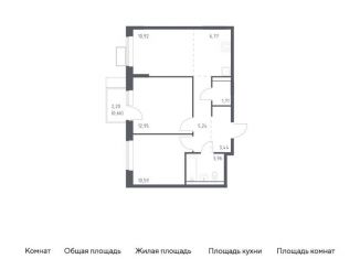2-комнатная квартира на продажу, 56.2 м2, деревня Мисайлово, микрорайон Пригород Лесное, к14.2
