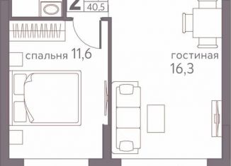 Продаю двухкомнатную квартиру, 40.5 м2, Пермь, Мотовилихинский район