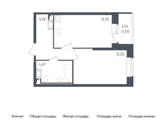 Продается однокомнатная квартира, 36.7 м2, Санкт-Петербург, жилой комплекс Живи в Рыбацком, 4, метро Рыбацкое