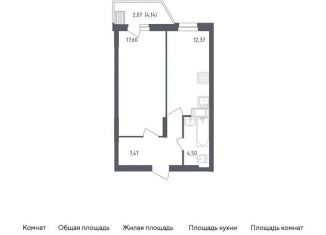 Продается однокомнатная квартира, 44 м2, Московская область, жилой комплекс Егорово Парк, к3
