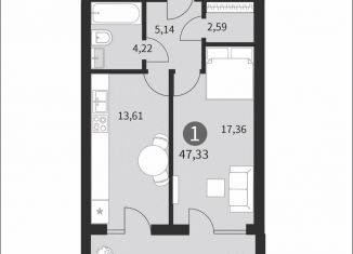 Продажа 1-комнатной квартиры, 47.3 м2, Смоленская область