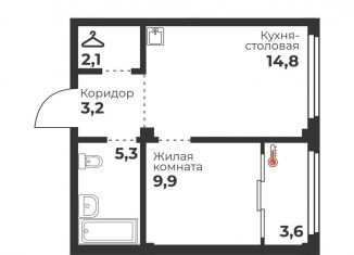 Продажа 1-комнатной квартиры, 35.3 м2, Челябинск