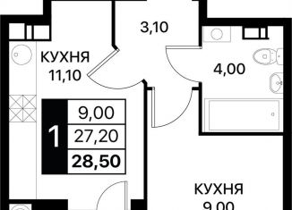 Продам 1-комнатную квартиру, 28.5 м2, Ростовская область