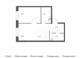 Продается однокомнатная квартира, 38.7 м2, Москва, жилой комплекс Эко Бунино, 14.2