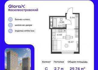 Квартира на продажу студия, 29.7 м2, Санкт-Петербург, метро Приморская