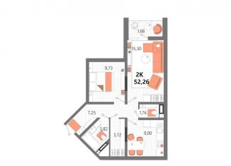 Продается 2-ком. квартира, 52.3 м2, Евпатория