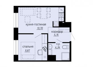 Продажа однокомнатной квартиры, 32.1 м2, Санкт-Петербург, метро Площадь Мужества