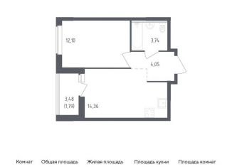 Продаю однокомнатную квартиру, 36 м2, Ленинградская область