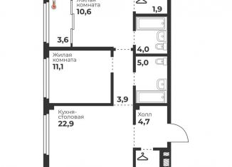 Продается 2-комнатная квартира, 66.7 м2, Челябинская область