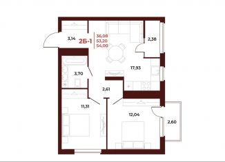 Продается 2-ком. квартира, 54 м2, Пенза, проспект Строителей, 21А, Октябрьский район