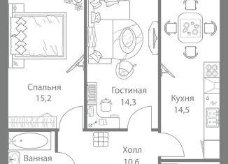 Продажа двухкомнатной квартиры, 61.2 м2, Москва, ЗАО