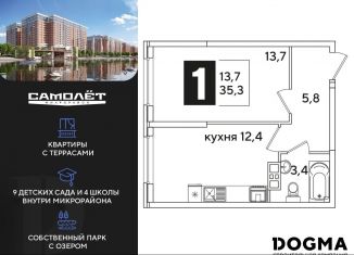 Продажа 1-комнатной квартиры, 35.3 м2, Краснодар, Прикубанский округ