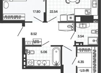 Продам 2-ком. квартиру, 79.4 м2, поселок Заозерье