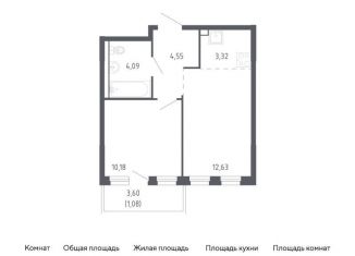 Продажа 1-комнатной квартиры, 35.9 м2, Тюменская область, жилой комплекс Чаркова 72, 1.2