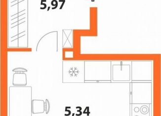 Продажа 1-ком. квартиры, 32.9 м2, Ульяновск, ЖК Аквамарин-2, 1