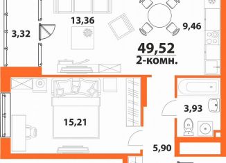 Продам 2-комнатную квартиру, 49.5 м2, Ульяновск, ЖК Аквамарин-2, 1