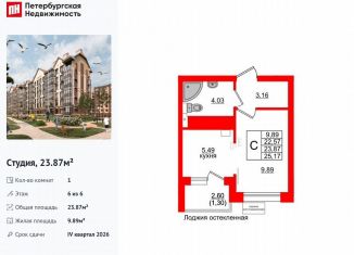 Квартира на продажу студия, 23.9 м2, Калининградская область