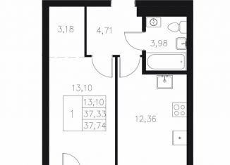 Продается 1-ком. квартира, 37.7 м2, Казань, Адмиралтейская улица, 2