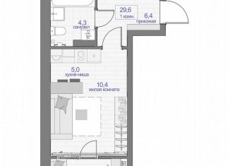 1-комнатная квартира на продажу, 29.6 м2, Красноярск, Апрельская улица, 9