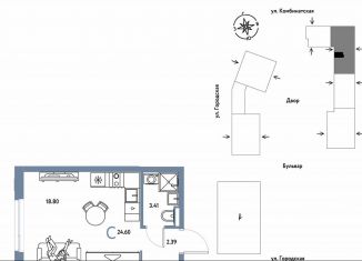 Продается однокомнатная квартира, 24.6 м2, Екатеринбург, Ленинский район