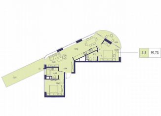 Продаю трехкомнатную квартиру, 91.7 м2, посёлок городского типа Виноградное, посёлок городского типа Виноградное, 4