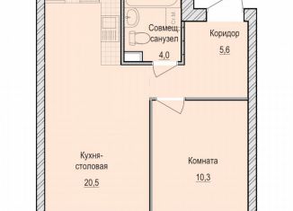 Продажа 1-комнатной квартиры, 40.4 м2, село Первомайский, жилой комплекс Санвилл, 5