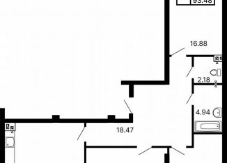 3-комнатная квартира на продажу, 93.5 м2, Самара, Октябрьский район