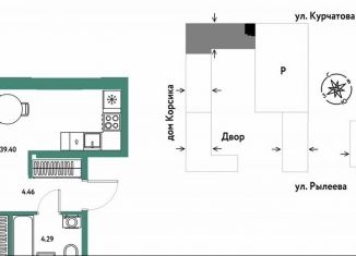 Продам 2-ком. квартиру, 39.4 м2, Тюмень, Краснооктябрьская улица, 10к1, Калининский округ