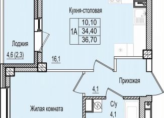 1-ком. квартира на продажу, 36.7 м2, Псков