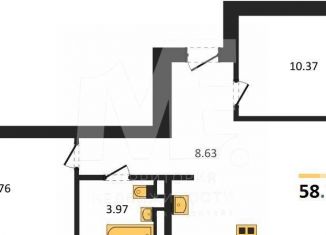 Продажа 2-комнатной квартиры, 58.7 м2, Калининград, Суздальская улица, 15