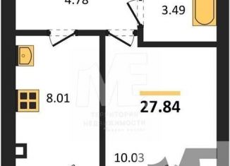 Продам 1-ком. квартиру, 27.8 м2, Калининград, Ленинградский район