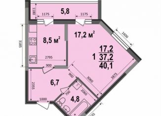 Продается однокомнатная квартира, 40.1 м2, Владимир, Октябрьский район