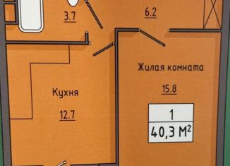 1-комнатная квартира на продажу, 40.2 м2, Курская область