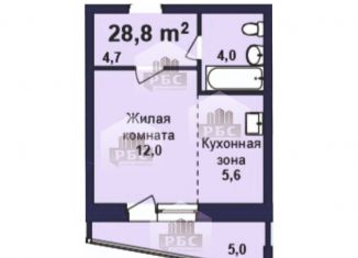 Продается квартира студия, 28.8 м2, село Чигири, улица Воронкова, 9
