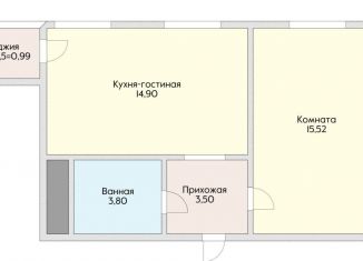 Продажа 1-ком. квартиры, 38.3 м2, Краснодар, ЖК Европа-Сити