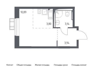 Продается квартира студия, 21.8 м2, деревня Мисайлово, микрорайон Пригород Лесное, к11.2