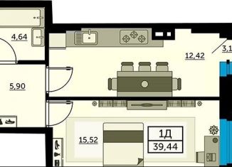 Продам 1-комнатную квартиру, 39.2 м2, Ростов-на-Дону, ЖК Сердце Ростова, улица Герасименко, 17/4