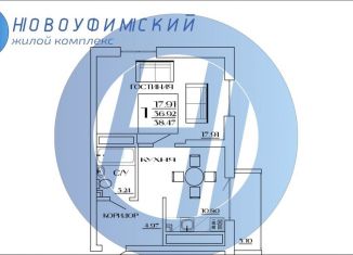 1-комнатная квартира на продажу, 38.5 м2, село Михайловка, Новоуфимская улица, 17