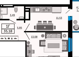 Продается однокомнатная квартира, 35.2 м2, Ростов-на-Дону