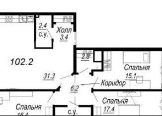Продам двухкомнатную квартиру, 107.3 м2, Санкт-Петербург, набережная реки Карповки, 27, набережная реки Карповки