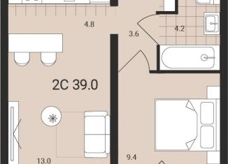 Продажа квартиры студии, 39 м2, Обь, Геодезическая улица, 6Вк2