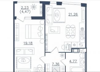 Продажа 1-комнатной квартиры, 54.8 м2, Сестрорецк, ЖК Светлый Мир Внутри