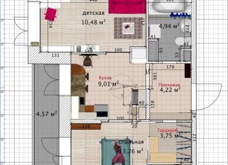 Сдача в аренду 2-ком. квартиры, 45 м2, Люберцы, Вертолётная улица, 50, ЖК Люберцы 2020