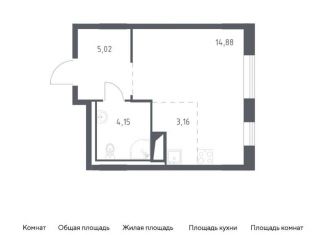 Квартира на продажу студия, 27.2 м2, деревня Лаголово, жилой комплекс Квартал Лаголово, 2