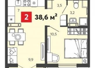 Продается 2-комнатная квартира, 38.6 м2, село Засечное, ЖК Радужные Дворы