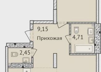2-комнатная квартира на продажу, 77.5 м2, Новосибирск, улица Дуси Ковальчук, 248/1, ЖК Заельцовский